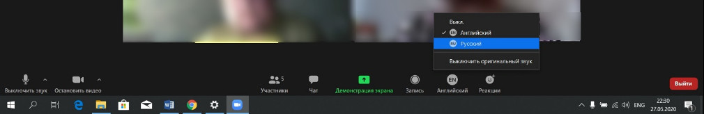 zoom перевод включение