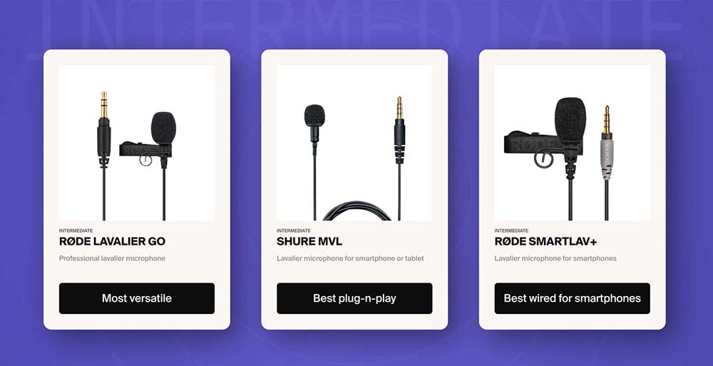 среднего уровня петличные микрофоны